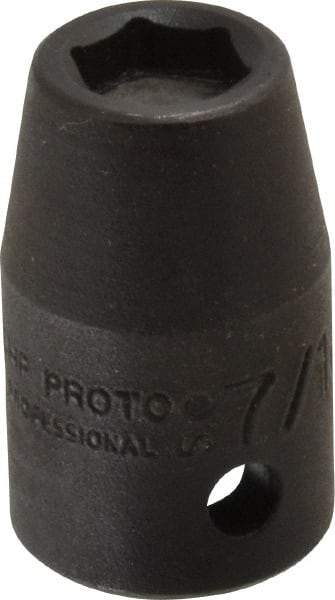 Proto - 1/2" Drive 7/16" Standard Impact Socket - 6 Points, 1-1/2" OAL - Benchmark Tooling