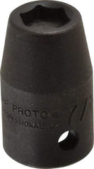 Proto - 1/2" Drive 7/16" Standard Impact Socket - 6 Points, 1-1/2" OAL - Benchmark Tooling