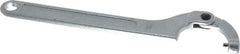 Facom - 1-3/8" to 1-31/32" Capacity, Satin Chrome Finish, Adjustable Pin Spanner Wrench - 7-61/64" OAL, 4mm Hook Pin Height - Benchmark Tooling