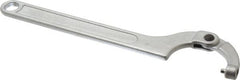 Facom - 1-31/32" to 3-5/32" Capacity, Satin Chrome Finish, Adjustable Pin Spanner Wrench - 11-1/32" OAL, 5mm Hook Pin Height - Benchmark Tooling