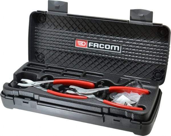 Facom - 21 Piece, Convertible Retaining Ring Pliers Set - 13-3/16" OAL, Comes in Plastic Case - Benchmark Tooling