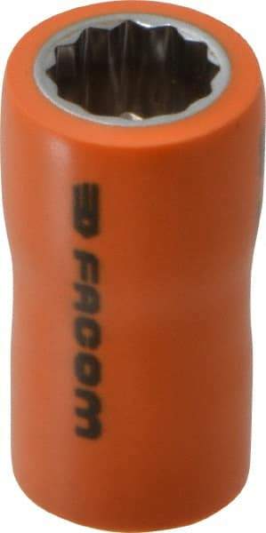 Facom - 3/8" Drive, Standard Hand Socket - 12 Points, 1-13/16" OAL, Alloy Steel - Benchmark Tooling