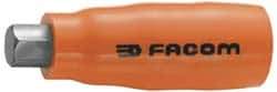 Facom - 1/4" Drive, 6mm Hex Bit Socket - 1-7/16" OAL, 9/16" Bit Length, Insulated - Benchmark Tooling
