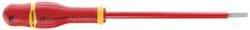 Facom - 175mm OAL Standard Slotted Screwdriver - 100mm Blade Length, Round Shank, Ergonomic Handle - Benchmark Tooling