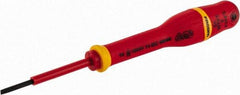 Facom - 150mm OAL Standard Slotted Screwdriver - 100mm Blade Length, Round Shank, Ergonomic Handle - Benchmark Tooling