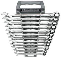 GearWrench - 12 Piece, 8mm to 19mm, 12 Point Combination Wrench Set - Metric Measurement Standard, Chrome Finish, Comes in Tray - Benchmark Tooling