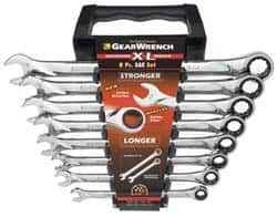 GearWrench - 8 Piece, 5/16" to 3/4", 12 Point Combination Wrench Set - Inch Measurement Standard, Chrome Finish, Comes in Tray - Benchmark Tooling