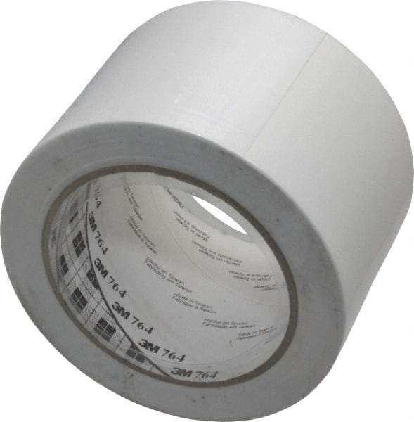 3M - White Solid Color Vinyl Tape - 3" Wide x 108' Long x 0.005" Thick, General Traffic - Benchmark Tooling