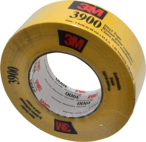 3M - 2" x 55m Yellow Duct Tape - 8.1 mil, Rubber Adhesive, Polyethylene Film Backing, 32 Lb/ln Tensile Strength, 200°F Max, Series 3900 - Benchmark Tooling