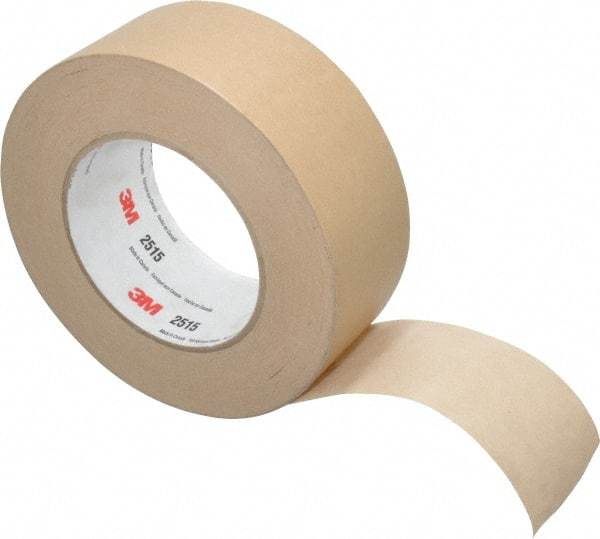 3M - 2" Wide x 60 Yd Long Tan Paper Masking Tape - Series 2515, 6.7 mil Thick, 36 In/Lb Tensile Strength - Benchmark Tooling