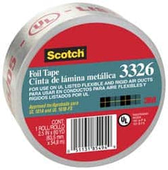 3M - 2-1/2" x 55m Silver Foil Tape - 4.4 mil, Acrylic Adhesive, Aluminum Foil Backing, -20°F to 250°F, Series 3326 - Benchmark Tooling