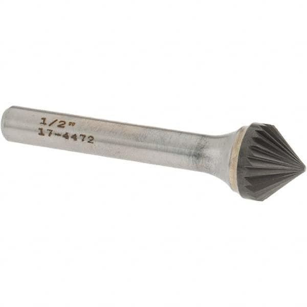 OSG - 1/2" Head Diam, 1/4" Shank Diam, 24 Flute 82° Solid Carbide Countersink - Benchmark Tooling