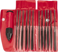 Value Collection - 13 Piece Swiss Pattern File Set - Medium Coarseness, Set Includes Crochet, Flat, Pippin, Round, Slitting, Square, Three Square - Benchmark Tooling
