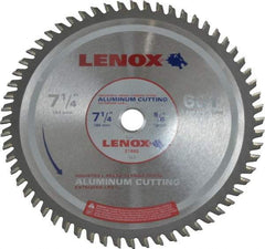 Lenox - 7-1/4" Diam, 5/8" Arbor Hole Diam, 60 Tooth Wet & Dry Cut Saw Blade - Titanium Carbide-Tipped, General Purpose Action, Standard Round Arbor - Benchmark Tooling