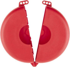 NMC - 6-1/2 to 10 Inch Valve Handle Size, Polypropylene Rotating Gate Valve Wheel Lockout - 3/8 Inch Max Shackle Diameter, Red - Benchmark Tooling