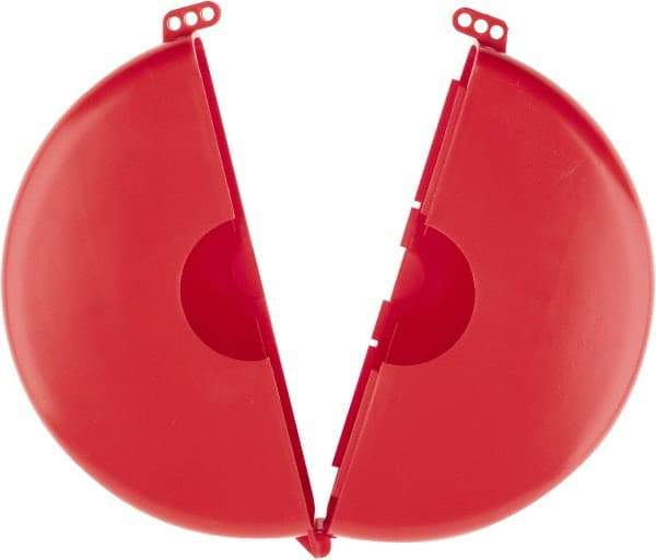 NMC - 10 to 14 Inch Valve Handle Size, Polypropylene Rotating Gate Valve Wheel Lockout - 3/8 Inch Max Shackle Diameter, Red - Benchmark Tooling