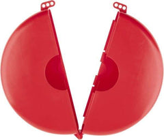 NMC - 10 to 14 Inch Valve Handle Size, Polypropylene Rotating Gate Valve Wheel Lockout - 3/8 Inch Max Shackle Diameter, Red - Benchmark Tooling