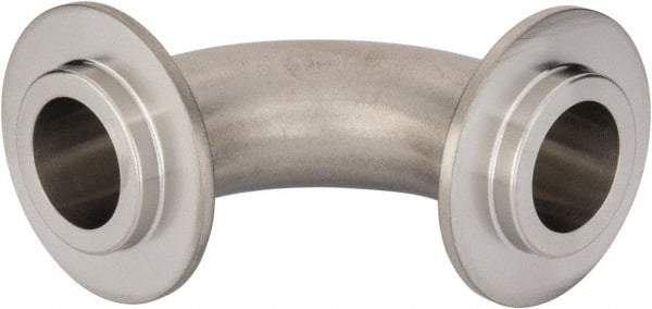 VNE - 1", E-Line Style, Sanitary Stainless Steel Pipe 90° Elbow - Male x Male Connection, Grade 304 - Benchmark Tooling