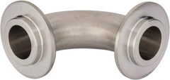 VNE - 1", E-Line Style, Sanitary Stainless Steel Pipe 90° Elbow - Male x Male Connection, Grade 304 - Benchmark Tooling