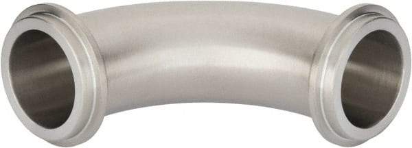 VNE - 1-1/2", E-Line Style, Sanitary Stainless Steel Pipe 90° Elbow - Male x Male Connection, Grade 304 - Benchmark Tooling
