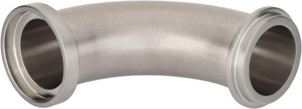 VNE - 1-1/2", E-Line Style, Sanitary Stainless Steel Pipe 90° Elbow - Male x Female Connection, Grade 304 - Benchmark Tooling