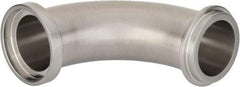 VNE - 1-1/2", E-Line Style, Sanitary Stainless Steel Pipe 90° Elbow - Male x Female Connection, Grade 304 - Benchmark Tooling