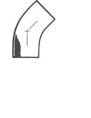 VNE - 2", Weld Style, Sanitary Stainless Steel Pipe 45° Elbow - Butt Weld x Butt Weld Connection, Grade 316L - Benchmark Tooling