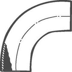 VNE - 1", Unpolished Style, Sanitary Stainless Steel Pipe 90° Elbow - Butt Weld x Butt Weld Connection, Grade 316L - Benchmark Tooling