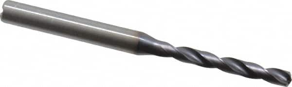 Kennametal - 4mm 140° Solid Carbide Jobber Drill - TiAlN Finish, Right Hand Cut, Spiral Flute, Straight Shank, 74mm OAL, Standard Point - Benchmark Tooling