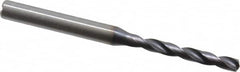 Kennametal - 4mm 140° Solid Carbide Jobber Drill - TiAlN Finish, Right Hand Cut, Spiral Flute, Straight Shank, 74mm OAL, Standard Point - Benchmark Tooling