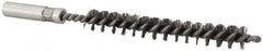 Value Collection - 5/16" Diam Helical Steel Tube Brush - 0.006" Filament Diam, 2-3/8" Brush Length, 4" OAL, 3/16-24 Female Shank - Benchmark Tooling