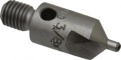 Made in USA - 1-1/8" OAL, 3/8" Head Diam, 2 Flute, 100° Incl Angle, Integral Pilot, Adjustable Stop Countersink - Benchmark Tooling