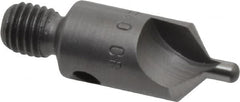 Made in USA - 1-1/8" OAL, 3/8" Head Diam, 2 Flute, 100° Incl Angle, Integral Pilot, Adjustable Stop Countersink - Benchmark Tooling