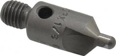 Made in USA - 1-1/8" OAL, 3/8" Head Diam, 2 Flute, 100° Incl Angle, Integral Pilot, Adjustable Stop Countersink - Benchmark Tooling