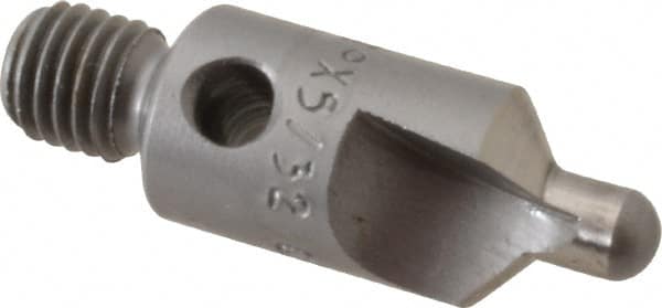 Made in USA - 2-1/2" OAL, 3/8" Head Diam, 2 Flute, 100° Incl Angle, Integral Pilot, Adjustable Stop Countersink - Benchmark Tooling