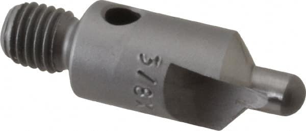 Made in USA - 2-1/2" OAL, 3/8" Head Diam, 2 Flute, 100° Incl Angle, Integral Pilot, Adjustable Stop Countersink - Benchmark Tooling