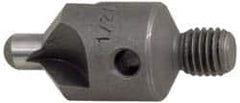 Made in USA - 2-1/2" OAL, 1/2" Head Diam, 3 Flute, 100° Incl Angle, Integral Pilot, Adjustable Stop Countersink - Benchmark Tooling