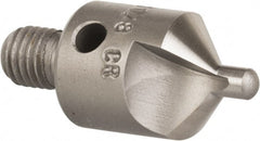 Made in USA - 1-1/8" OAL, 1/2" Head Diam, 2 Flute, 100° Incl Angle, Integral Pilot, Adjustable Stop Countersink - Benchmark Tooling