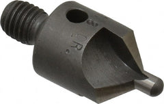 Made in USA - 2-1/2" OAL, 1/2" Head Diam, 3 Flute, 100° Incl Angle, Integral Pilot, Adjustable Stop Countersink - Benchmark Tooling