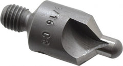 Made in USA - 2-1/2" OAL, 1/2" Head Diam, 3 Flute, 100° Incl Angle, Integral Pilot, Adjustable Stop Countersink - Benchmark Tooling