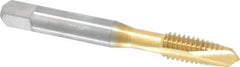 OSG - 5/16-18 UNC, 2 Flute, TiN Finish, High Speed Steel Spiral Point Tap - Plug Chamfer, Right Hand Thread, 2-23/32" OAL, 1-1/8" Thread Length, 0.318" Shank Diam, 2B Class of Fit, Series 288 - Exact Industrial Supply