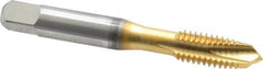 OSG - 3/8-16 UNC, 3 Flute, TiN Finish, High Speed Steel Spiral Point Tap - Plug Chamfer, Right Hand Thread, 2-15/16" OAL, 1-1/4" Thread Length, 0.381" Shank Diam, 2B Class of Fit, Series 288 - Exact Industrial Supply
