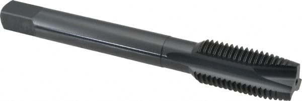OSG - 7/16-20 UNF, 3 Flute, Oxide Finish, High Speed Steel Spiral Point Tap - Plug Chamfer, Right Hand Thread, 3-5/32" OAL, 1-7/16" Thread Length, 0.323" Shank Diam, 2B Class of Fit, Series 288 - Exact Industrial Supply