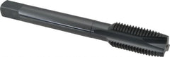 OSG - 7/16-20 UNF, 3 Flute, Oxide Finish, High Speed Steel Spiral Point Tap - Plug Chamfer, Right Hand Thread, 3-5/32" OAL, 1-7/16" Thread Length, 0.323" Shank Diam, 2B Class of Fit, Series 288 - Exact Industrial Supply