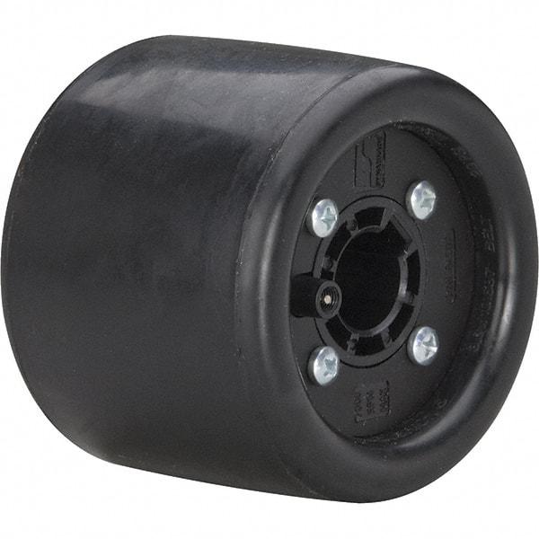 Dynabrade - 3-1/4" Wheel OD, 3" Wheel Width, 7,000 RPM, Aluminum, Pneumatic Wheel with Hub - 10-11/16" Long x 3" Wide, 5/8" Wheel Arbor Hole, For Use with 13204, 13505, 13515 & 13520 Dynastraight Air-Powered Abrasive Finishing Tools - Benchmark Tooling