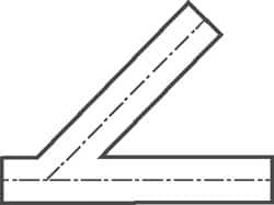 VNE - 1-1/2", Unpolished Style, Sanitary Stainless Steel Pipe 45° Lateral - Butt Weld x Butt Weld x Butt Weld Connection, Grade 316L - Benchmark Tooling
