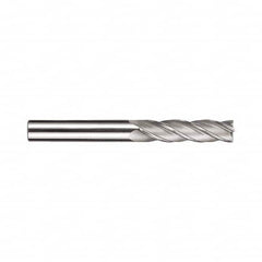 SGS - 5/16", 1-1/8" LOC, 5/16" Shank Diam, 3" OAL, 4 Flute, Solid Carbide Square End Mill - Single End, TiN Finish, Spiral Flute, 30° Helix, Centercutting, Right Hand Cut, Right Hand Flute, Series 1L - Benchmark Tooling
