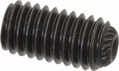 Value Collection - 3/8-16 UNC, 3/4" OAL, Knurled Cup Point Set Screw - Grade ASTM F912 Alloy Steel, 3/16" Key - Benchmark Tooling
