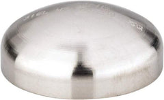 VNE - 1", Unpolished Style, Sanitary Stainless Steel Pipe End Cap - Butt Weld Connection, Grade 316L - Benchmark Tooling