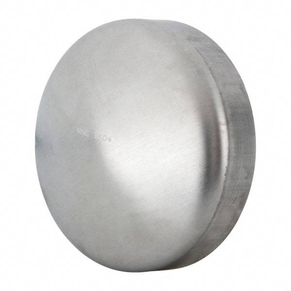 VNE - 4", Unpolished Style, Sanitary Stainless Steel Pipe End Cap - Butt Weld Connection, Grade 304 - Benchmark Tooling